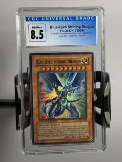 YuGiOh BLUE-EYES SHINING DRAGON #MOV-EN001 SUPER RARE🔥CGC 8.5 🔥LIMITED ED-2004 - Image 1