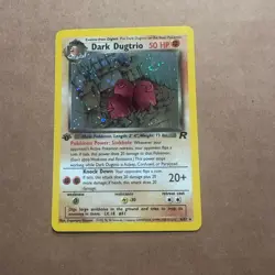 DARK DUGTRIO Pokemon Card - WOTC - 1st Edition - Team Rocket - 6/82 - Swirl - Image 1
