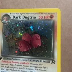 DARK DUGTRIO Pokemon Card - WOTC - 1st Edition - Team Rocket - 6/82 - Swirl - Image 2