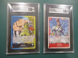 2023 One Piece Queen leader & Thatch Card Lot - Both SGC 10 Gem Mint - Image 1