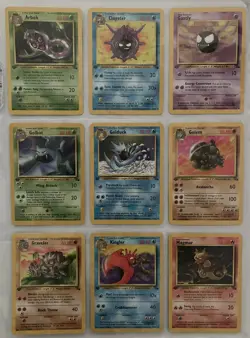 Fossil LP 1st Edition COMPLETE Uncommon/Common Pokemon TCG Non-Holo 32-Card - Image 2