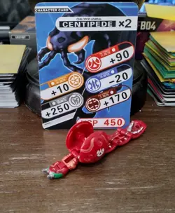 Bakugan B1 Pyrus Centipoid 300G Red Battle Brawlers W/ Vintage Japanese Card! - Image 1