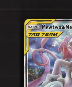 Mewtwo & Mew GX SM191 Sun & Moon Full Art Black Star Promo Holo Pokemon Card LP - Image 3