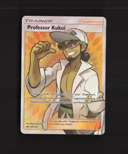 Professor Kukui 148/149 Sun & Moon Full Art Ultra Rare Holo Pokemon Card DMG - Image 1